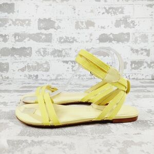 New Rebecca Allen Citrine Neon The Flat Two Strap Sandals B298